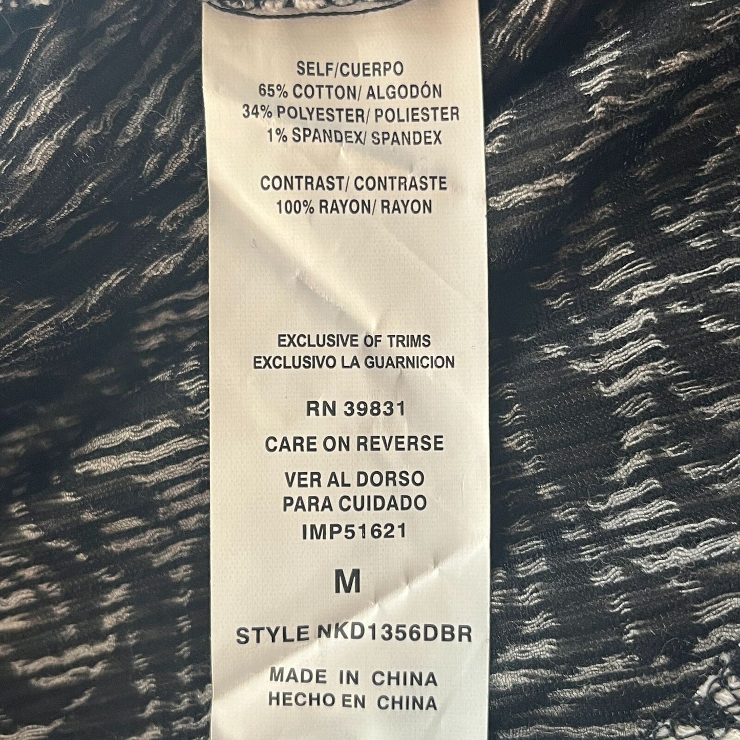 Rewind Womens Sz M Sleeveless Knit Dress Black Gray Rose Belted A Line