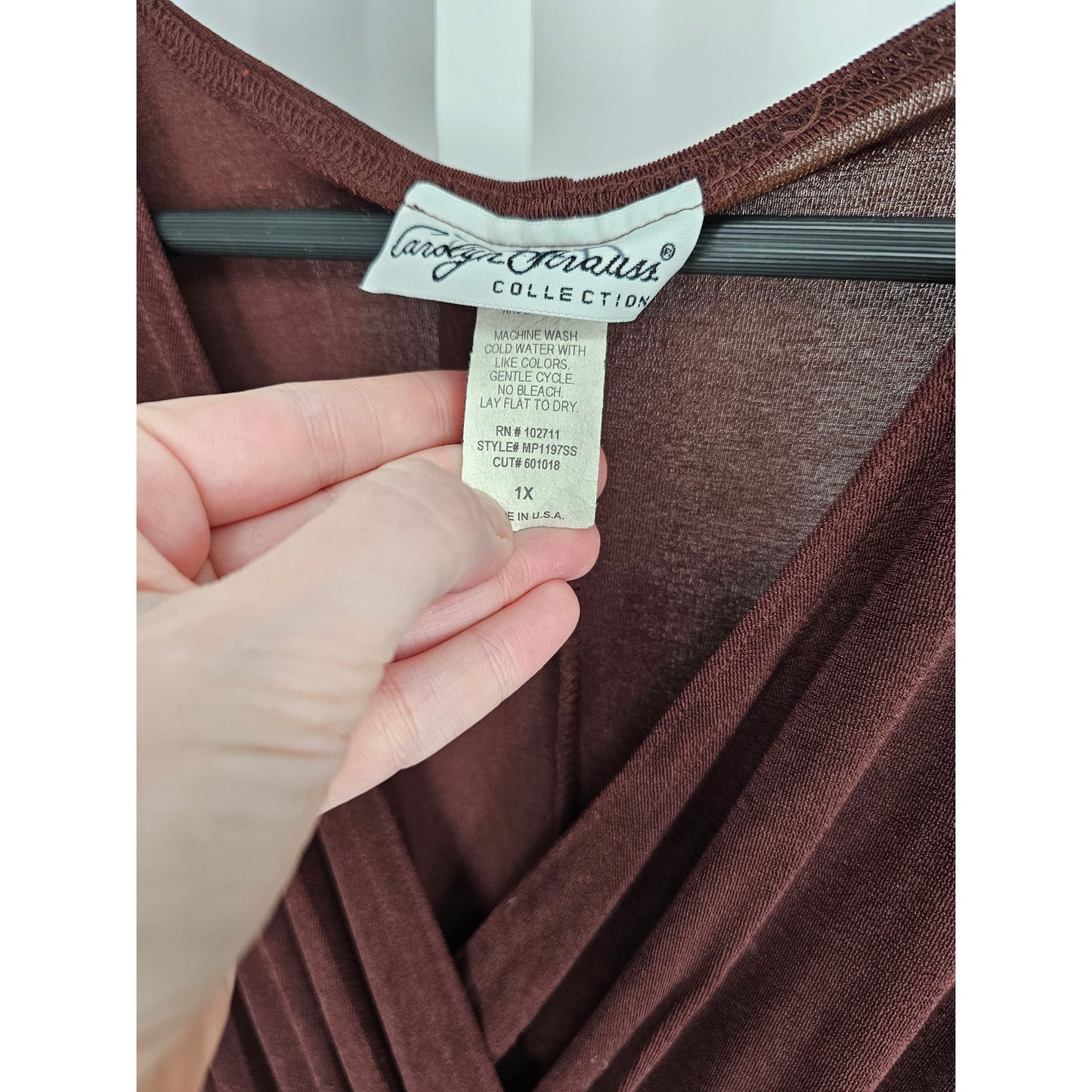 Vintage 1990s Carolyn Strauss Womens Sz 1X Brown Shimmer Formal Maxi Dress