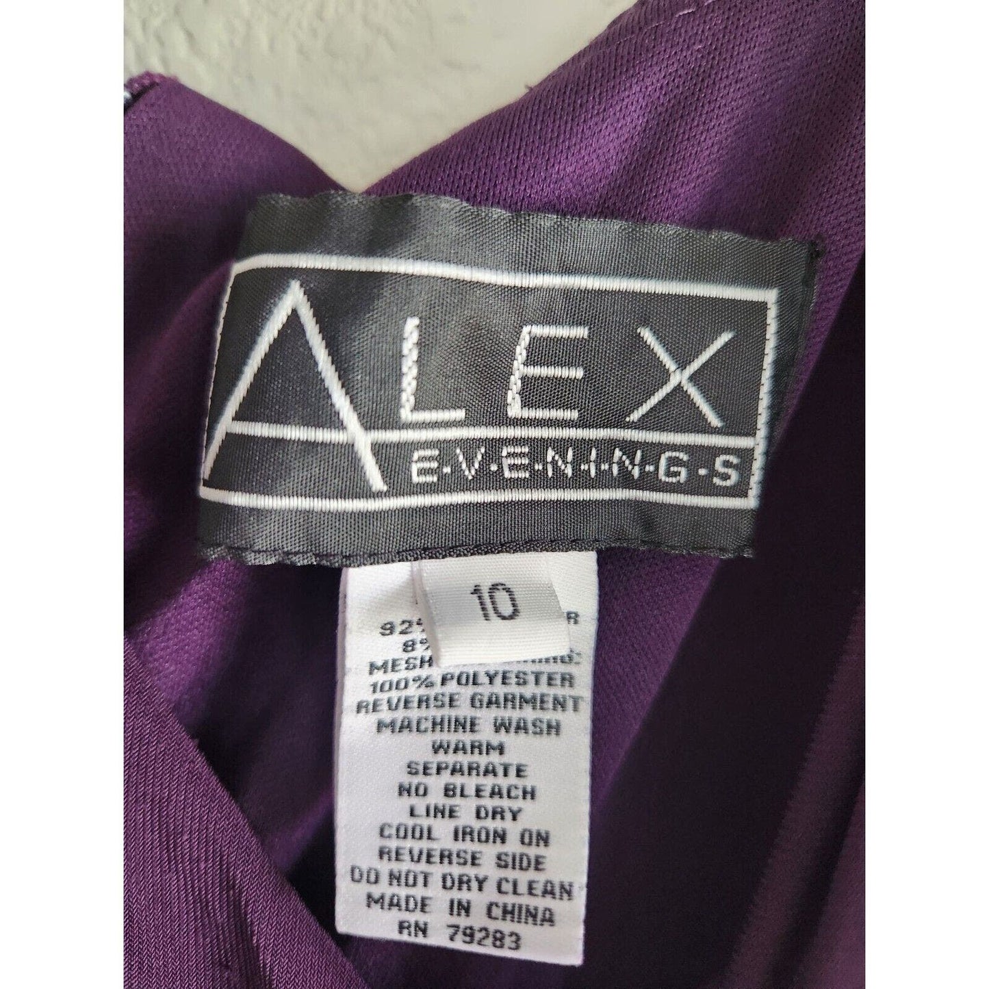 Alex Evenings Womens Sz 10 Dark Purple Mother of the Bride Formal Dress