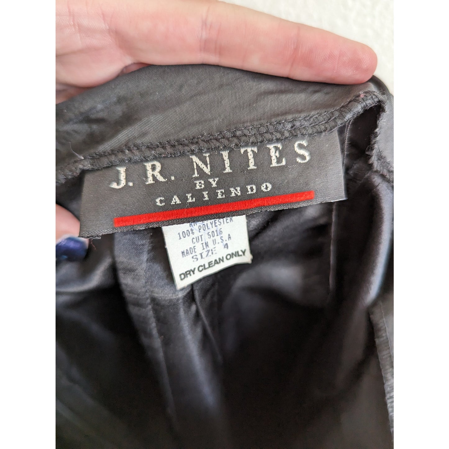 Vintage JR Nites By Caliendo Womens High Waist Satin Pants Black Sz 4