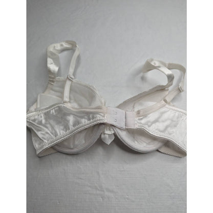 Vintage 1990s Rene Roffe Womens Sz 34C White Satin Padded Bra 1990s