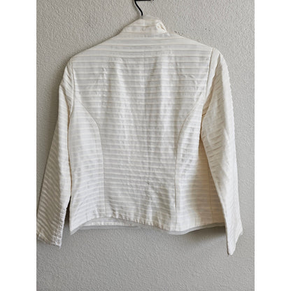 Silk Club Collection Womens Sz S 100% Silk Blazer Jacket White
