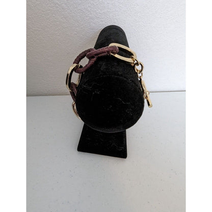 White House Black Market Gold Tone and Leather Chunky Chain Bracelet