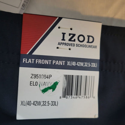 Izod Mens Sz XL UPF 50+ Moisture Wicking Golf Pants Navy Blue NEW 40x32