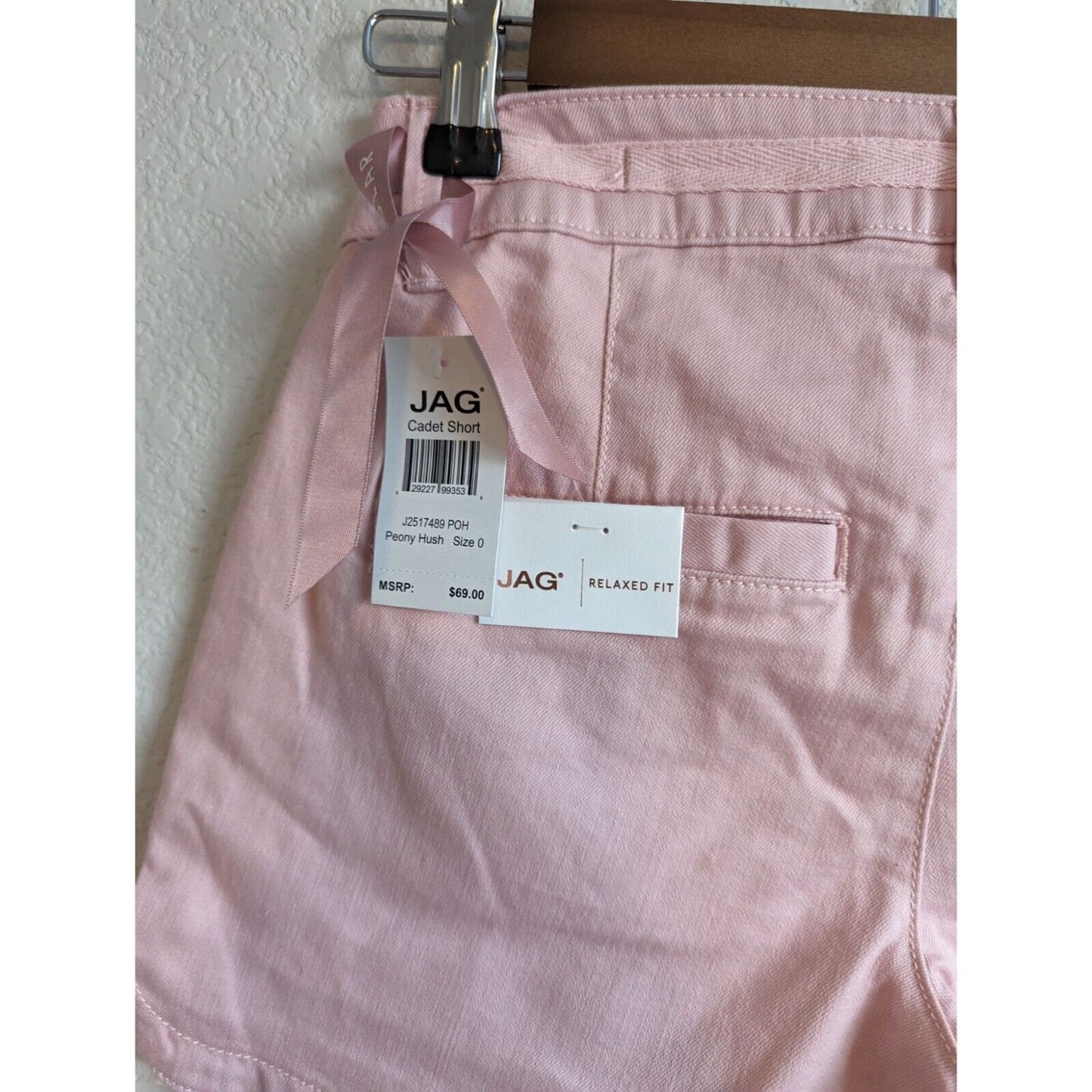 Jag Jeans Juniors Sz 0 Relaxed Fit Cadet Shorts Peony Pink NEW