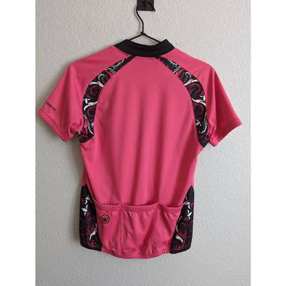 Canari Womens Sz M Half Zip Short Sleeve Cycling Jersey Pink Black