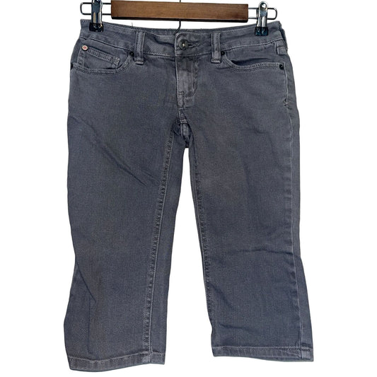 Tilt Juniors Sz 00 Gray Wash Denim Capri Pants Skinny Jeans