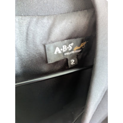 Vintage ABS Collection Womens Sz 2 Knee Length Sheath Dress Solid Black Career