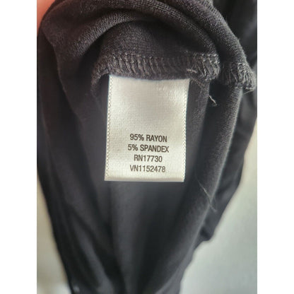 Merona Womens Sz M Knee Length Belted Short Sleeve Dress Solid Black