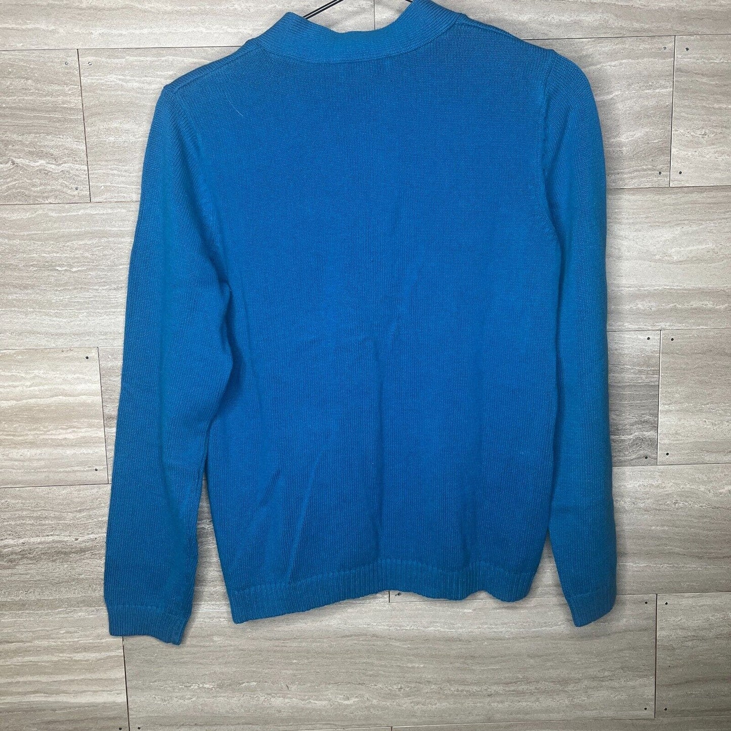 Charter Club Womens Petite PM Lightweight V Neck Sweater Blue Cotton Blend