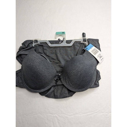 Vintage Y2K Kmart Womens Sz 36B T Shirt Bra and Panty Set gray NEW