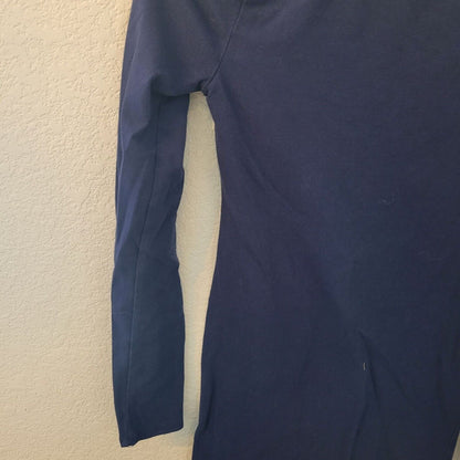 Socialite Womens Sz S Long Sleeve Shirt Dress Solid Dark Blue Above Knee