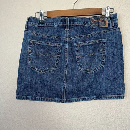 Vintage Cavaricci Juniors Sz 7 Mini Skirt Blue Jean Denim Y2K