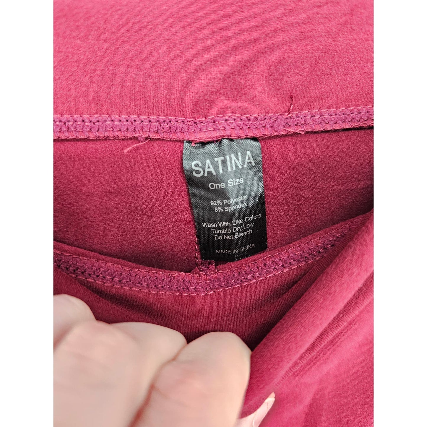 Satina Leggings sin cordones para mujer OS de talla única Rojo burdeos oscuro NUEVO