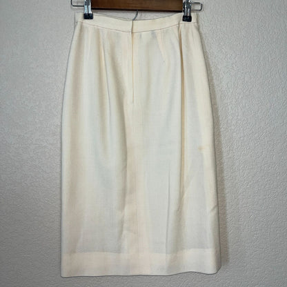 Vintage Victor Costa Womens Sz 6 Ivory A Line Skirt