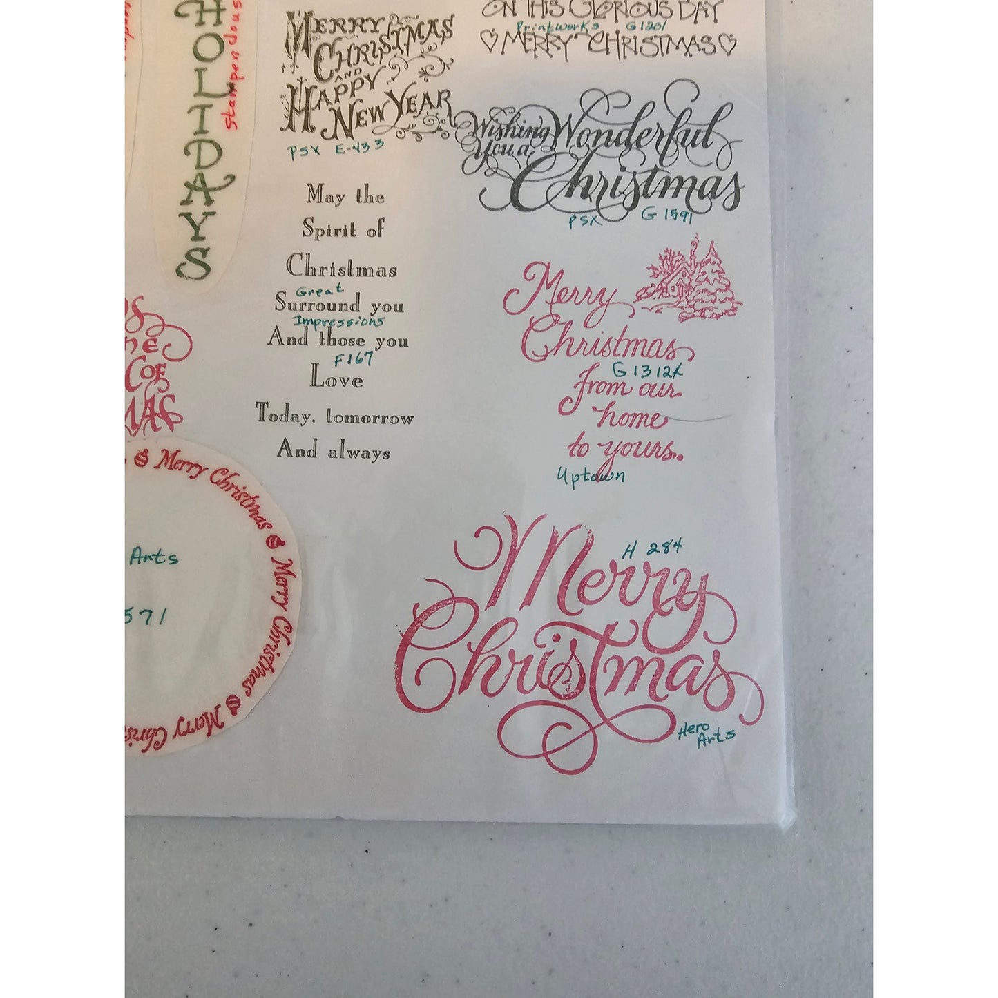 Lot of Unmounted Rubber Stamps Merry Christmas Hero Arts Spirit New Year