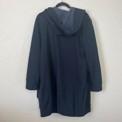 Fabletics Womens Sz M Oversized Open Front Cardigan Hoodie Navy Blue