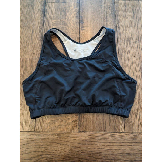 New Balance Womens Sz L Sports Bra Black Compression