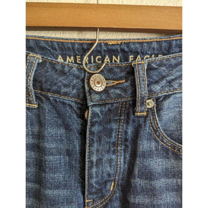 American Eagle Tomgirl Jeans Mujer 2 Denim Azul Lavado Oscuro Con Botones