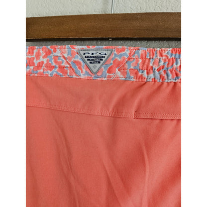 Columbia PFG Womens Sz L Athletic Skirt Skort Pink Blue Print