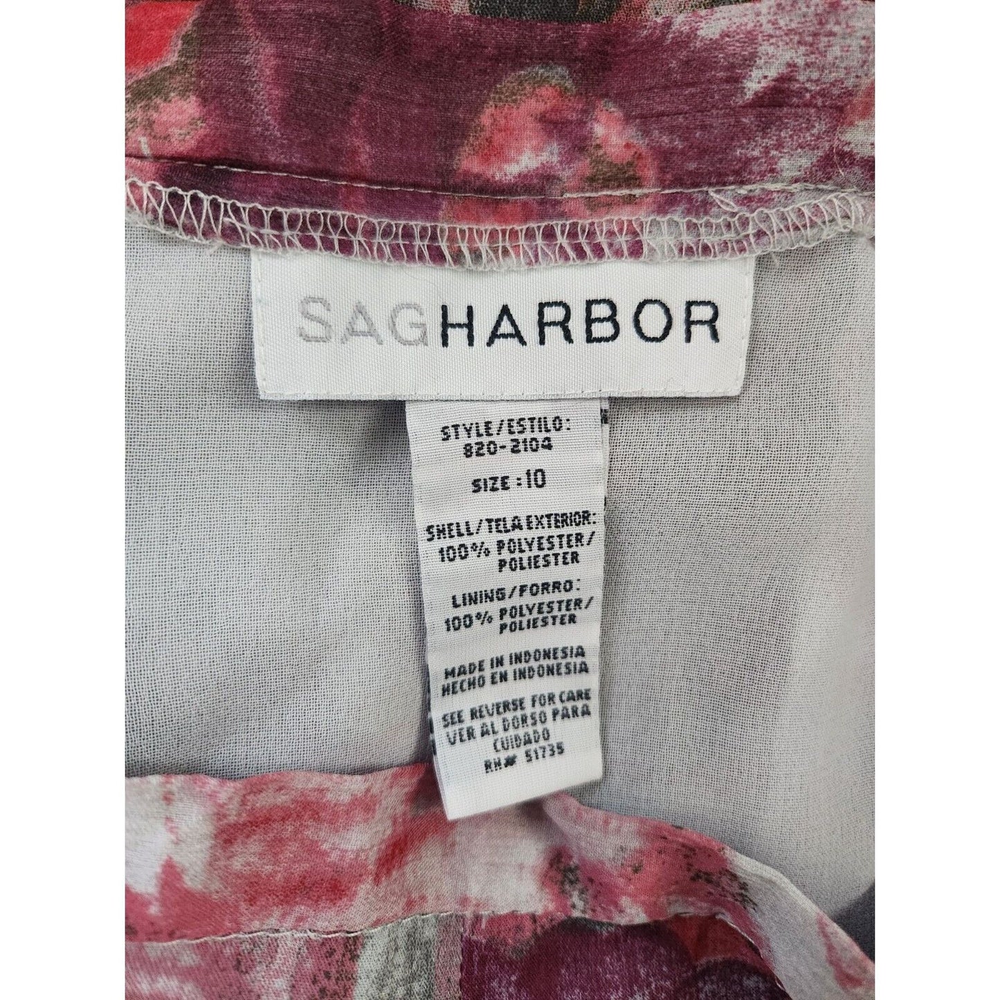 Sag Harbor Womens Sz 10 A Line Midi Skirt Pink Purple Floral
