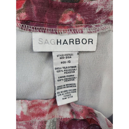 Sag Harbor Womens Sz 10 A Line Midi Skirt Pink Purple Floral