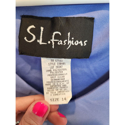 SL Fashions Womens Sz 14 Mother of the Bride Dress Periwinkle Light Purple
