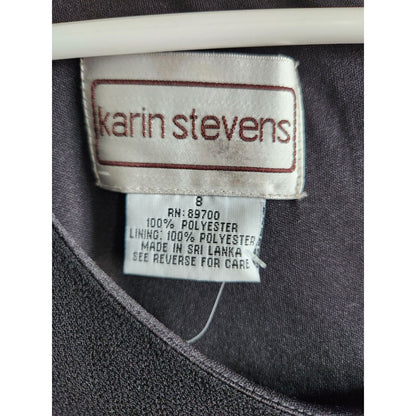 Vintage Karin Stevens Womens Sz 8 Classic Solid Black Maxi Dress Sleeveless