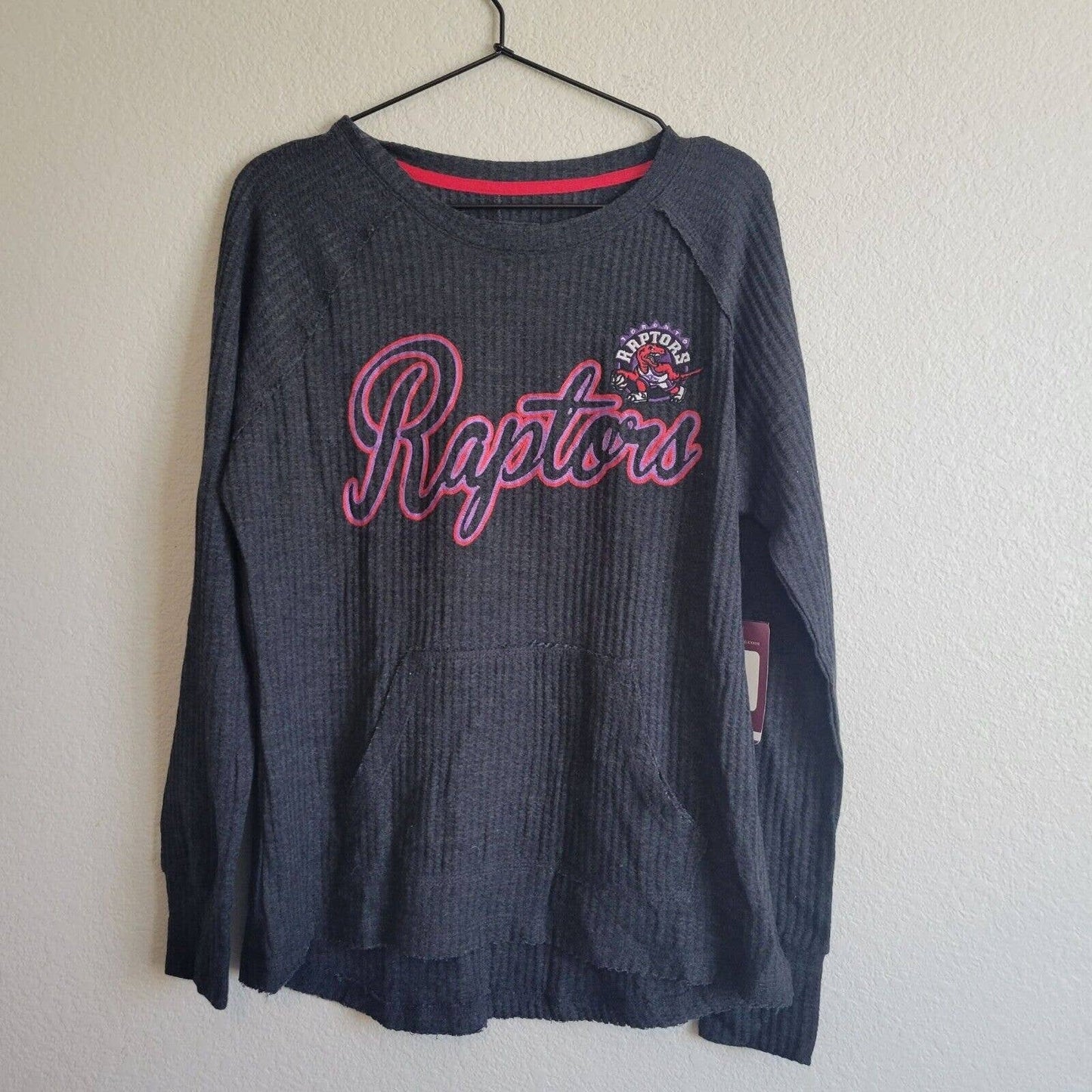 Toronto Raptors Womens Sz L Long Sleeve Waffle Knit Shirt NBA NEW