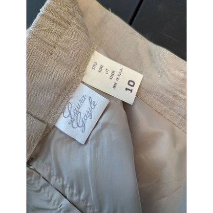 Vintage Laura Gayle Womens Sz 10 Taupe Midi Pencil Skirt 1970s