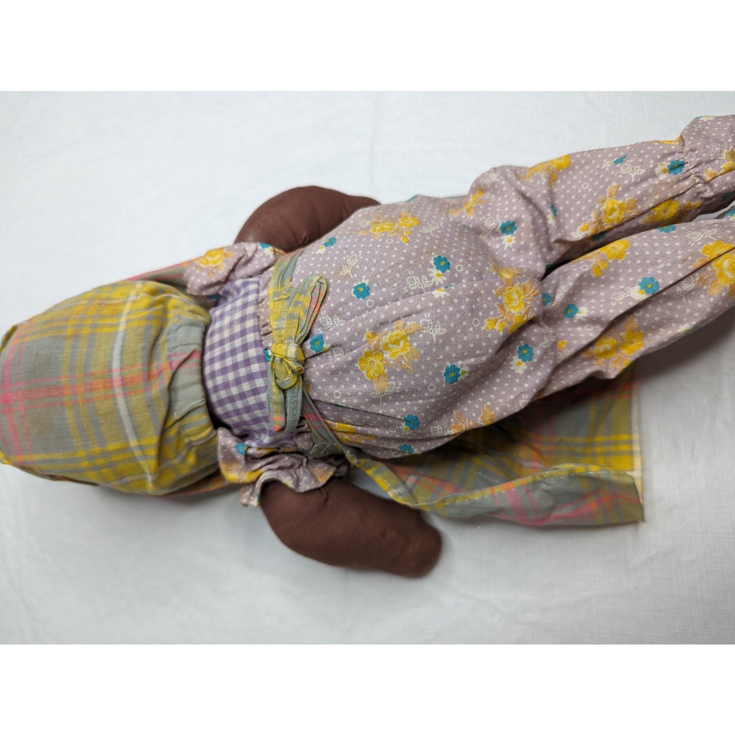 Vintage 1960s African American Handmade Baby Doll Cloth 16" Tall