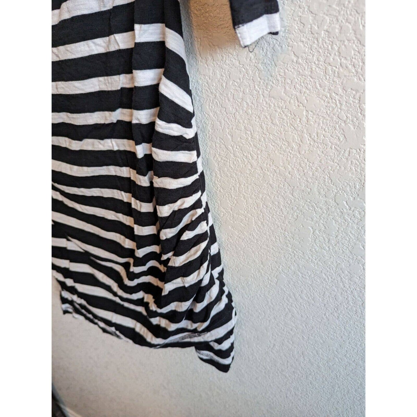 Express Womens Sz M 3/4 Sleeve Fitted Mini Dress Black White Striped