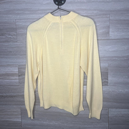 Vintage 1980s Petite Projections Womens PM Long Sleeve Butter Yellow Sweater