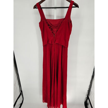 Vintage Betsy & Adam Womens Glitter Maxi Dress Size 6 Red 90S Y2K