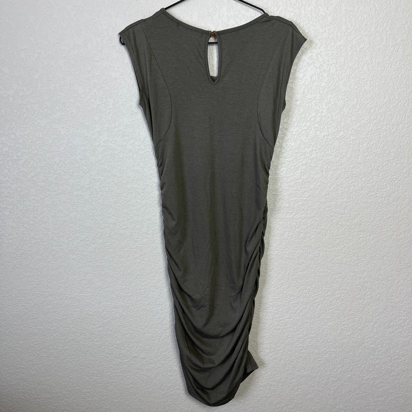 Pony Zienne Womens Sz S Knee Length Slinky Dress Olive Green