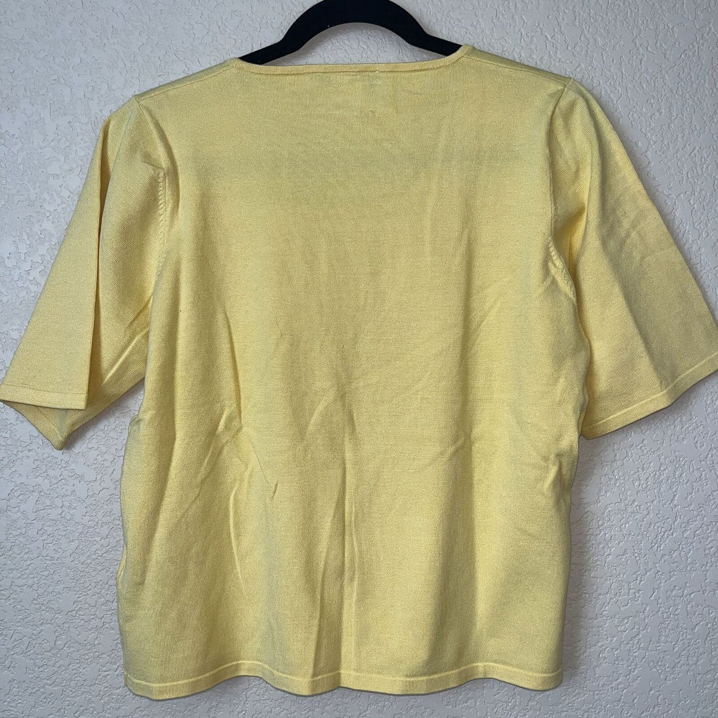 Nygard Collection Petites Womens PL Light Yellow Short Sleeve T Shirt Vtg