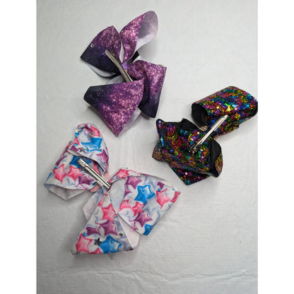 Lot of 3 Jojo Siwa Hair Bows Sequin Witch Hat Stars