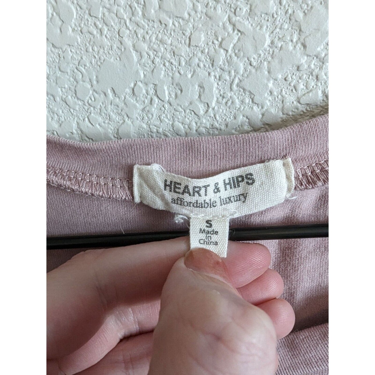 Heart & Hips Womens Sz S Short Sleeve Knee Length Shirt Dress Blush Pink