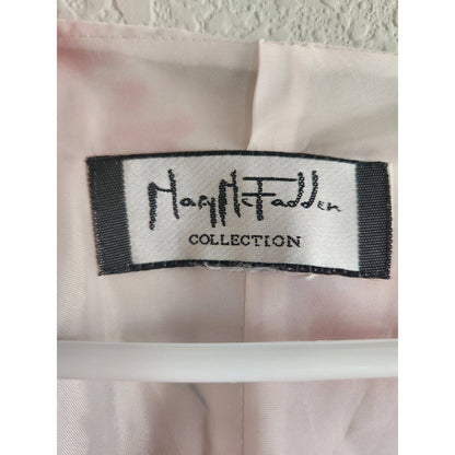 Vintage Mary McFadden Womens Sz 8 Maxi Dress Pink Floral Flutter Sleeve 1990s