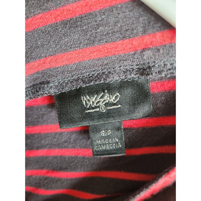 Mossimo Womens Sz S High Low Hem Jersey Knit Dress Gray Pink Chevron