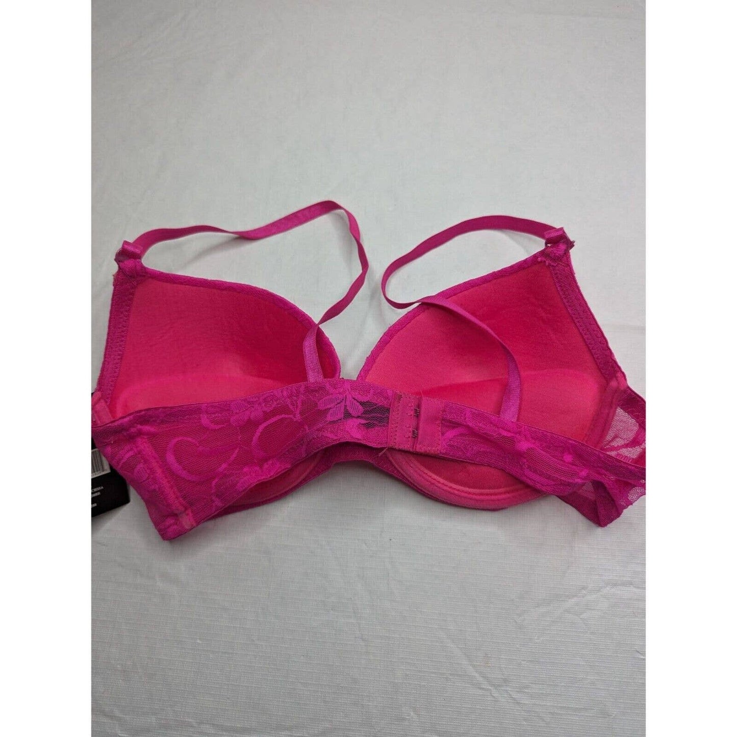 Icy Hot Lingerie Womens Sz 36B Padded Push Up Bra Bright Pink Lace NEW