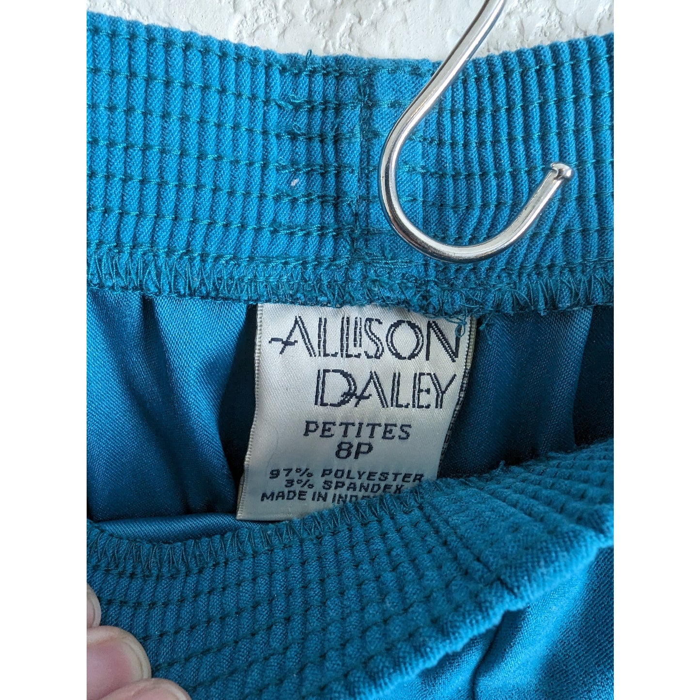 Vintage Allison Daley Sz 8P Petite Pull On Dress Pants Solid Blue