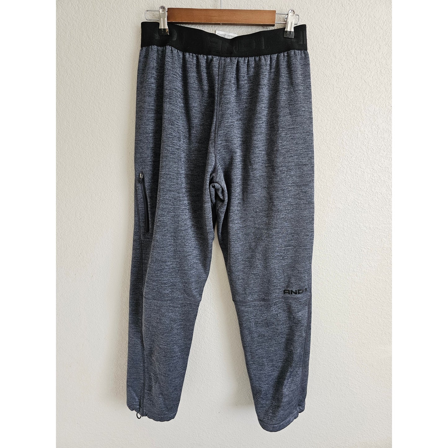 AND 1 Mens Sz M Track Athletic Sweatpants Pants Black Gray