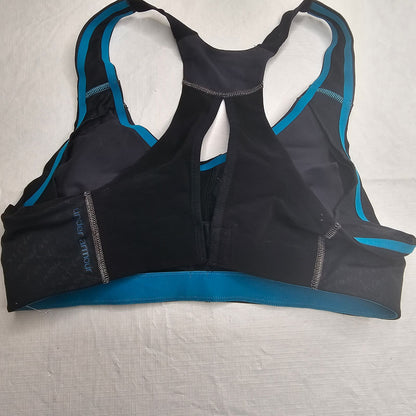 Under Armour Womens Sz S Lightly Padded Racerback Sports Bra Black Blue