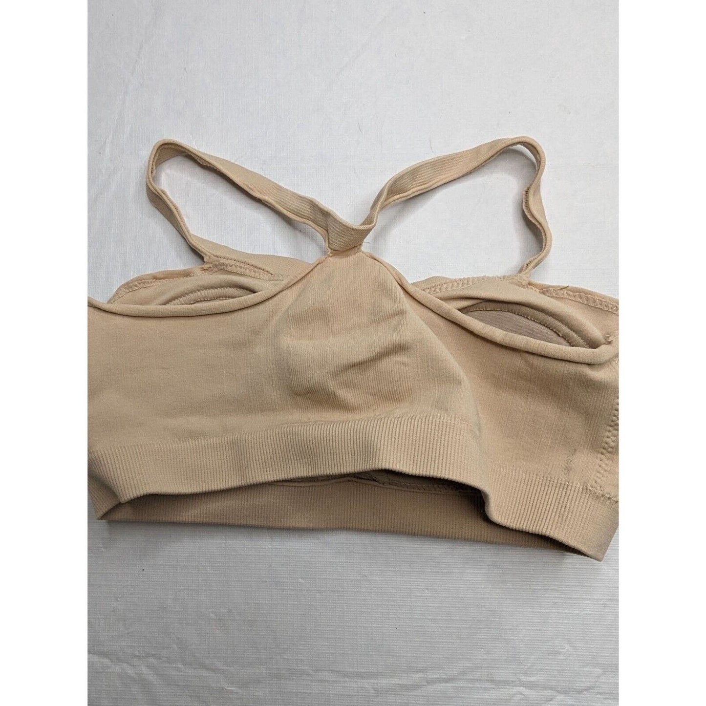 Barely There Womens Sz XS No Wire Racerback Bra Beige