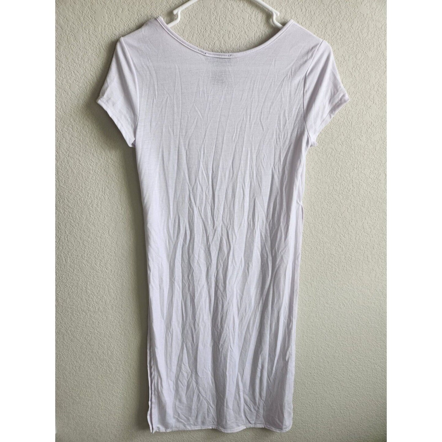 Kristin Nicole Womens Sz M Crewneck Midi Shirt Dress Solid White