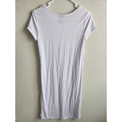 Kristin Nicole Womens Sz M Crewneck Midi Shirt Dress Solid White