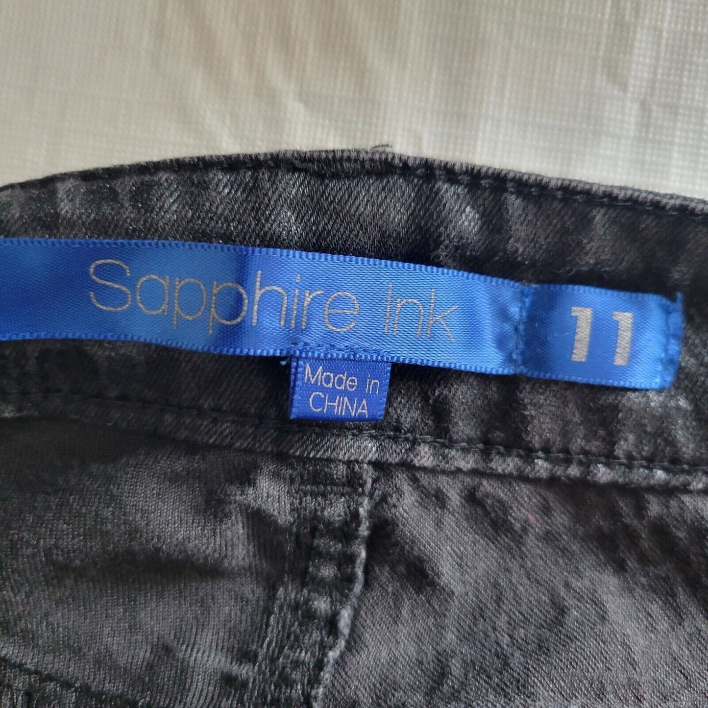 Sapphire Ink Juniors Sz 11 Black Skinny Jeans Snakeskin Print