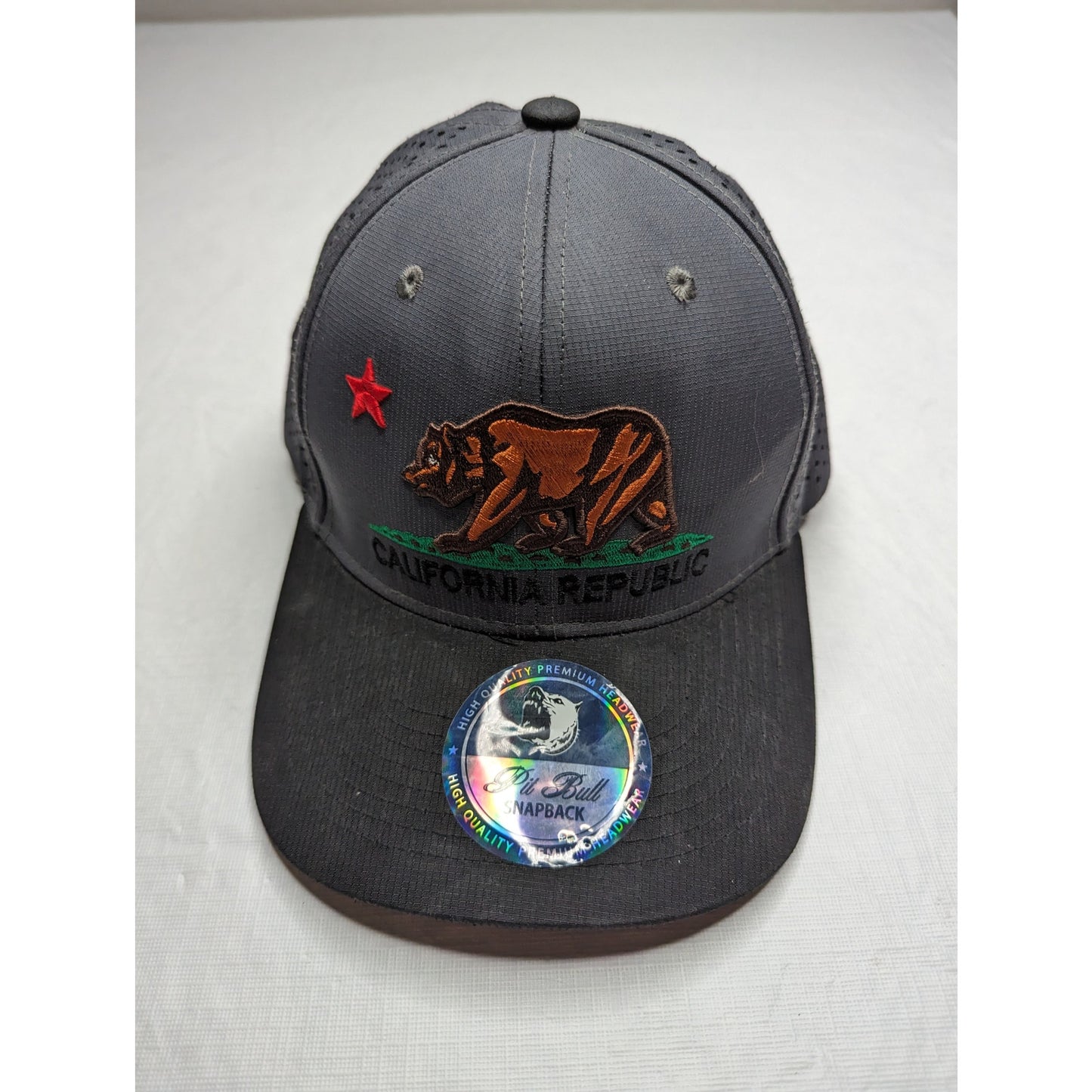 Pit Bull California Republic Part Mesh Snapback Trucker Hat Cap