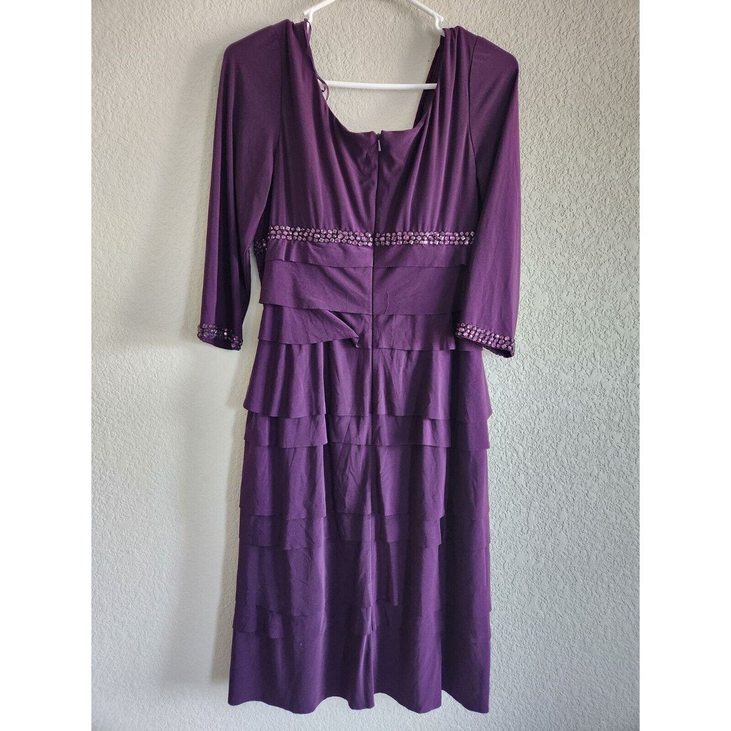 Alex Evenings Womens Sz 10 Dark Purple Mother of the Bride Formal Dress